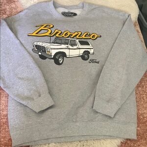 Ford Gray Crewneck Sweater with Bronco Design NWOT
